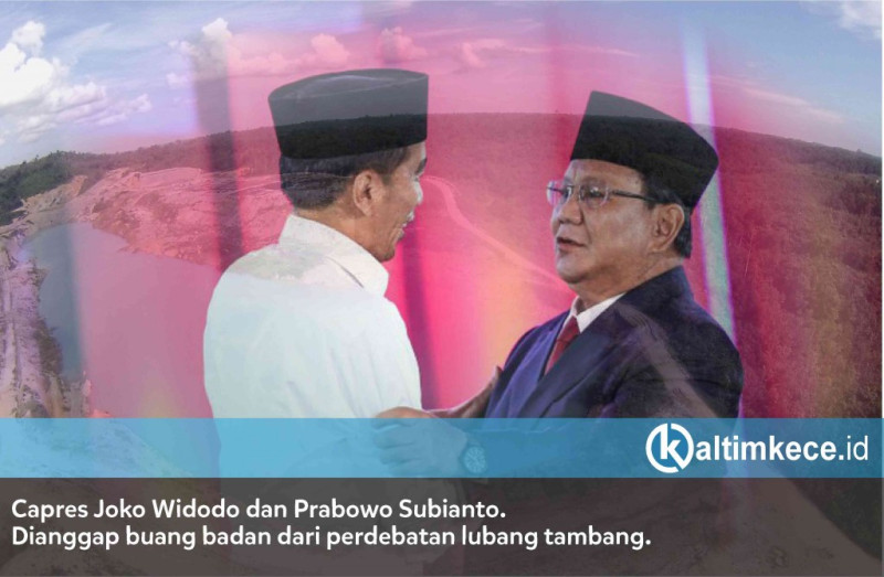 Debat capres dan lubang tambang (ilustrasi kaltimkece.id)