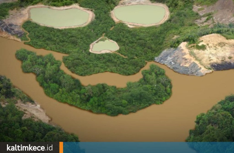 Foto udara Sungai Palakan di Marangkayu, Kukar (foto: Jatam Kaltim for kaltimkece.id)