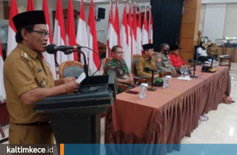 Sekretaris Daerah Kukar, Sunggono, memberikan sambuatan dalam ekspose persiapan MTQ Selasa, 1 November 2022.